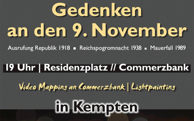 Videomapping zum Gedenken an die Ereignisse des 09. November