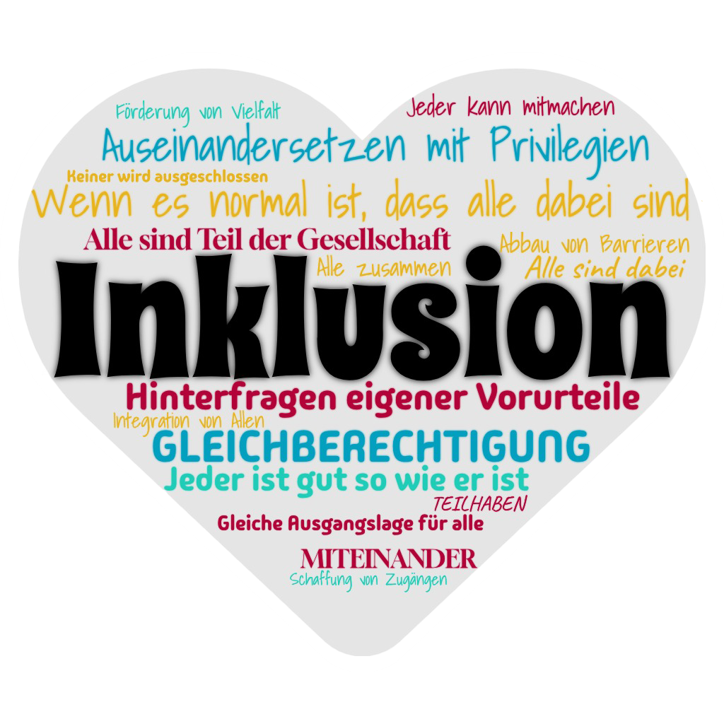Inklusionsherz_white Herz mit Begriffen zu Inklusion